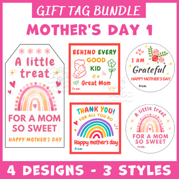 Preview of Mothers Day gift tags BUNDLE 1 craftivity Activity handwriting 1st 2nd 3rd 4th