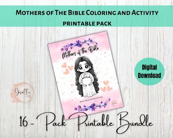 Preview of Mothers Of The Bible Mothers Day Coloring Activity Pages Printable Pack