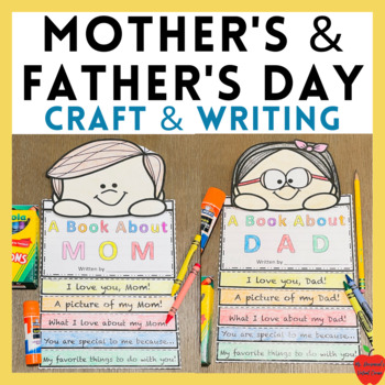 Preview of Mothers and Fathers Day Flip Book BUNDLE | Art Craft and Writing Prompt Activity