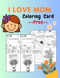 Mothers day card : Card Coloring Page Free