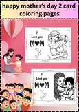 Mothers day card coloring pages kindergarten kids first gr