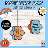 Mothers day,flower 3D bulletin board craft & coloring page