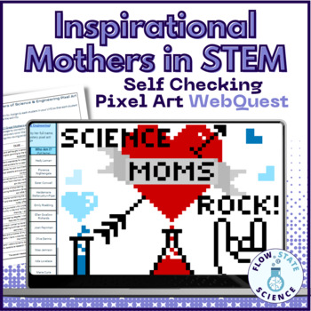 Preview of Mothers of Science & Engineering | Who Am I | Google Sheets Pixel Art WebQuest