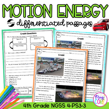 Preview of Motion Energy NGSS 4-PS3-1 - Science Differentiated Passages