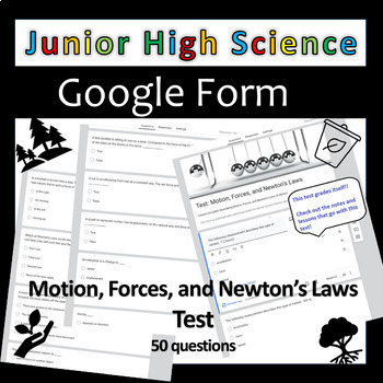 Preview of Motion, Forces, and Newton's Laws Test - Junior High Science