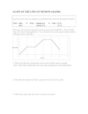Motion Graph:  Slope on Position vs. Time and Velocity vs. Time