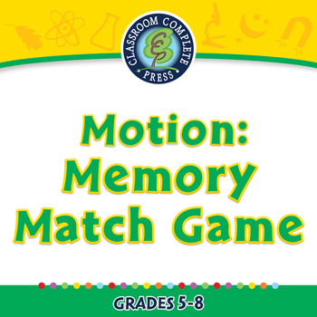 Preview of Motion: Memory Match Game - NOTEBOOK Gr. 5-8