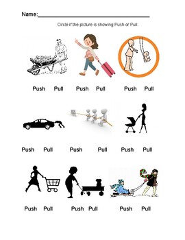 Preview of Motion: Push and Pull Worksheet