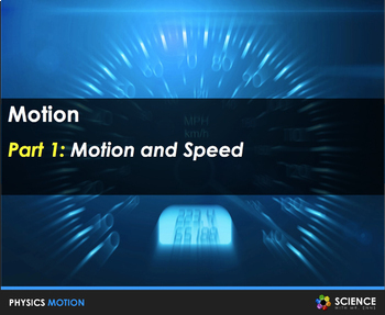 Preview of Motion Speed Velocity Momentum & Acceleration PPT With Student Notes FREE