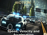 Motion:Speed, Velocity and Acceleration