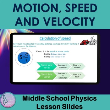 Preview of Motion Speed and Velocity PowerPoint Lesson Slides | Middle School Physics