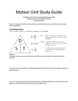 Motion Study Guide by Science Lessons and Labs | TpT