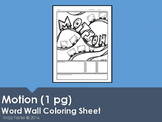 Motion Word Wall Coloring Sheet