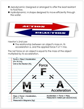 Preview of Motion and Simple Machines Unit Notes, Physical Science Curriculum Information