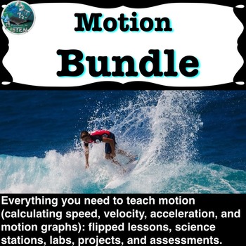 Preview of speed velocity and acceleration motion graphs activity 5E science lesson