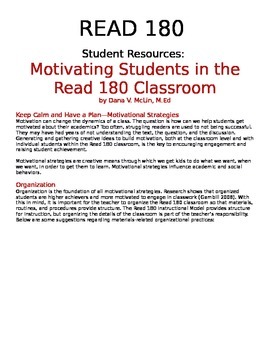 Preview of Motivating Students in the Read 180 Classroom