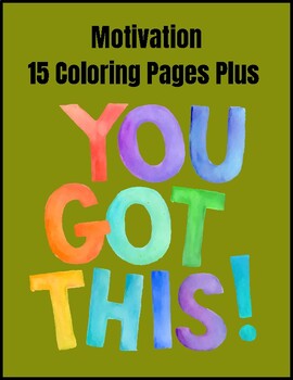 Preview of Motivation, 12 Coloring Pages PLUS/Coloring Pages/Motivation/Inspiration