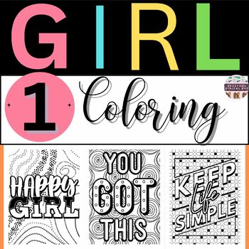 Preview of Motivation Coloring Pages for Adults - Inspiration & Relaxation for Women Set 1