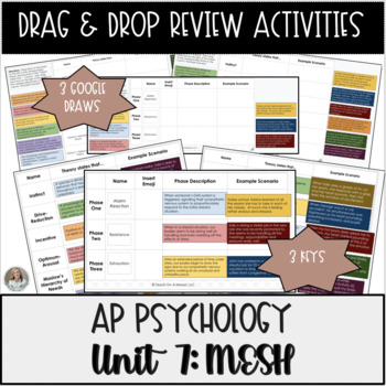 Preview of Motivation, Emotion & Stress Drag & Drop Activities for AP Psychology Unit 7