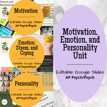 Preview of Motivation, Emotion, and Personality Unit - Lectures and Guided Notes!