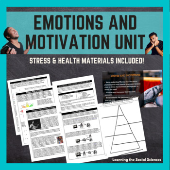 Preview of Motivation, Emotions, Stress, & Health Unit for Psychology: Multiple Formats!
