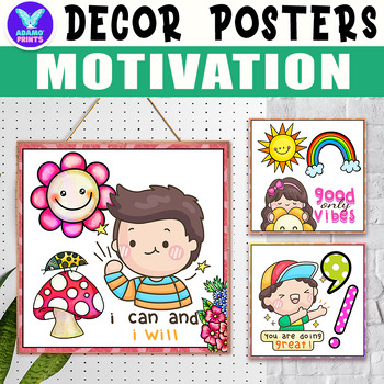 Preview of Motivation Quotes Positive Inspiration Classroom Decor Bulletin Board Ideas