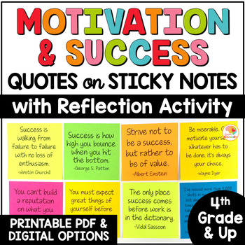 Motivation and Success Quotes on Sticky Notes by Kirsten's 