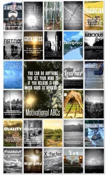 Preview of Motivational/Growth-Mindset ABCs Posters for Classrooms or Schools - volume one