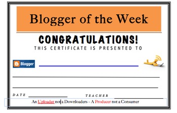 Preview of Motivational Award: Blogger of the Week