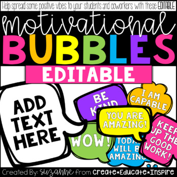 Preview of Motivational Bubbles EDITABLE