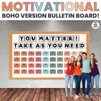 Preview of Motivational Bulletin Board | BOHO Version | YOU MATTER! | Self-worth