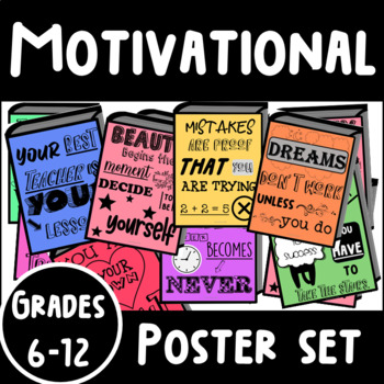 Preview of Motivational Classroom Poster Set Freebie