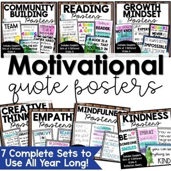 Preview of Motivational Classroom Posters Bulletin Board Ideas Inspirational Quotes