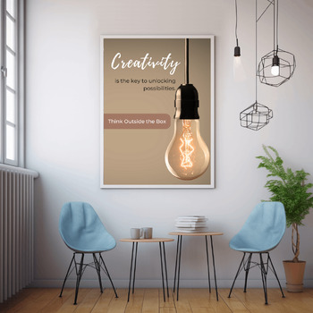 Preview of Motivational Classroom Posters For Decor: Creativity is the Key