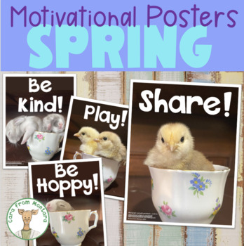 Preview of Motivational Classroom Posters with Baby Animals