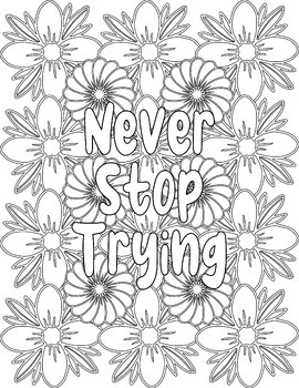 Motivational Coloring Page | Affirmation Coloring Sheet for Stress-free ...