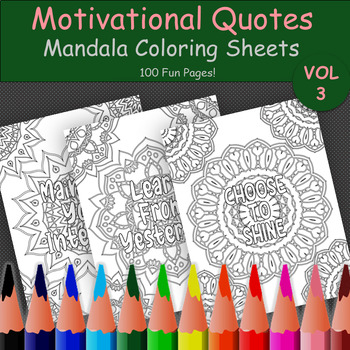 Preview of Motivational Coloring Page for Mindfulness, Mandala Coloring Page for Relaxation