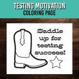 Motivational Coloring Page for Testing - Saddle up for Suc