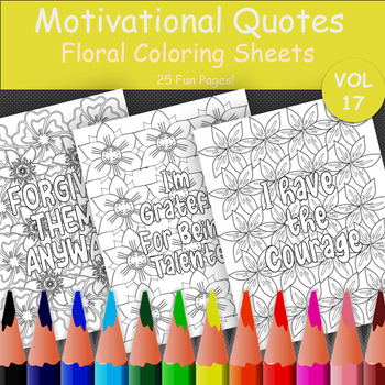 Preview of Motivational Coloring Pages | Affirmation Coloring Sheets for Mindfulness, Relax