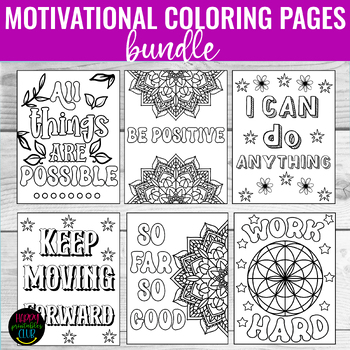Motivational Coloring Pages Bundle I Inspiring Coloring Sheets Bundle I ...