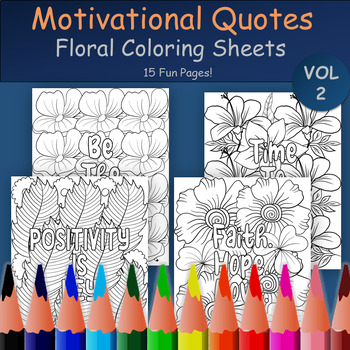 Preview of Motivational Coloring Pages | Floral Coloring Sheets | For Self-acceptance