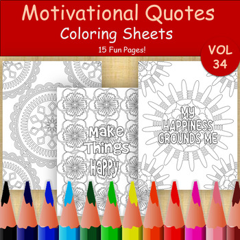 Preview of Motivational Coloring Pages | Mandala Coloring Pages | Floral Coloring Pages