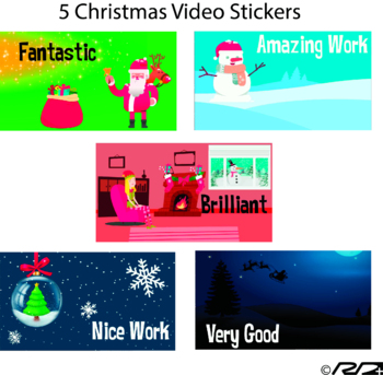 Motivational Digital Christmas Video Stickers for Seesaw by rd education