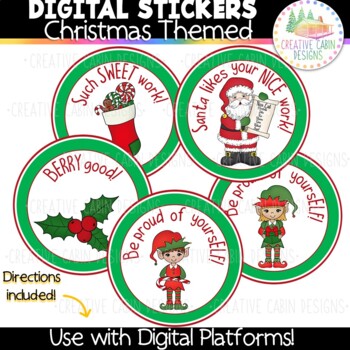 Digital Stickers: Christmas Themed Motivation by Creative Cabin Designs