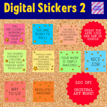 Preview of Motivational Digital Stickers - Great for online learning - 0023