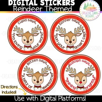 Digital Stickers: Reindeer Themed Motivation by Creative Cabin Designs