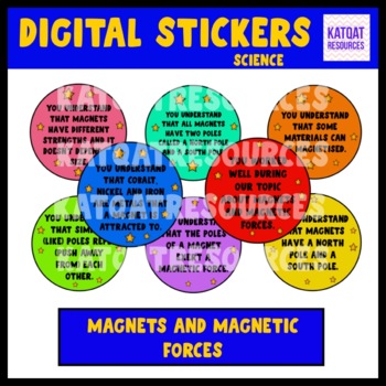 Preview of Motivational Digital Stickers - Science - Forces - Magnets