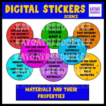 Preview of Motivational Digital Stickers - Science - Materials And Their Properties