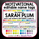 Motivational Editable Desk Tags / Nameplates