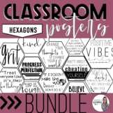 Motivational, Inspiring Hexagon poster Bundle | classroom 